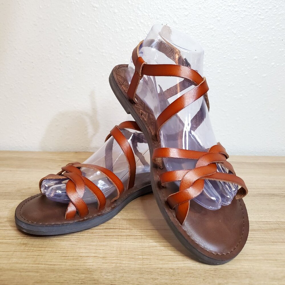 Time and Tru Strappy Sandals Braided Women's Size 10 NWOT - Picture 2 of 10